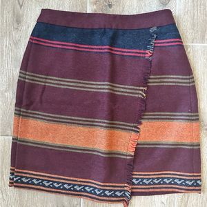 Ann Taylor Loft 2P wool faux wrap skirt